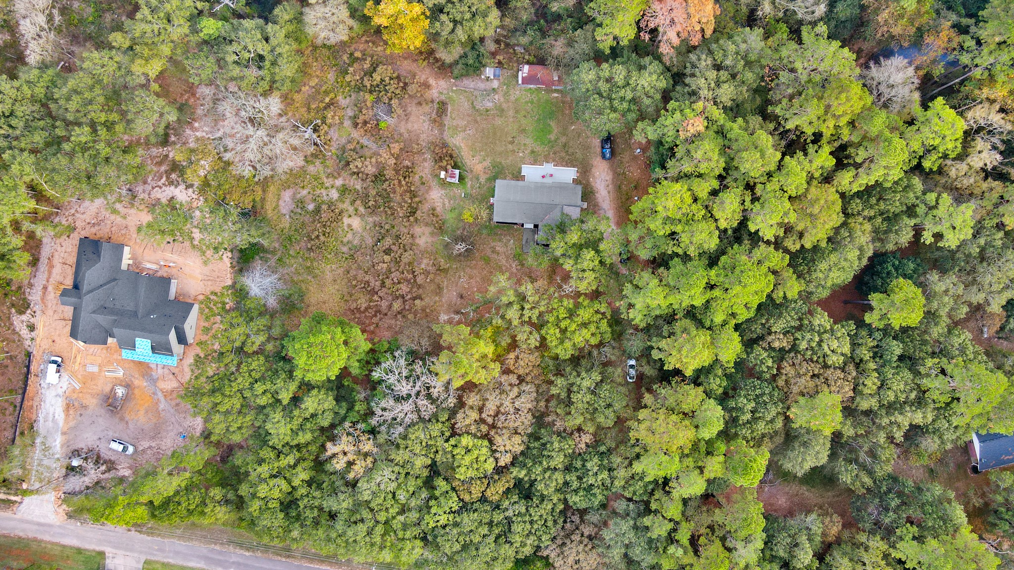 24006 Crooked Creek Road Hockley, TX 77447 - Photo 2 of 25 a backyard of a house with lots of green space and trees