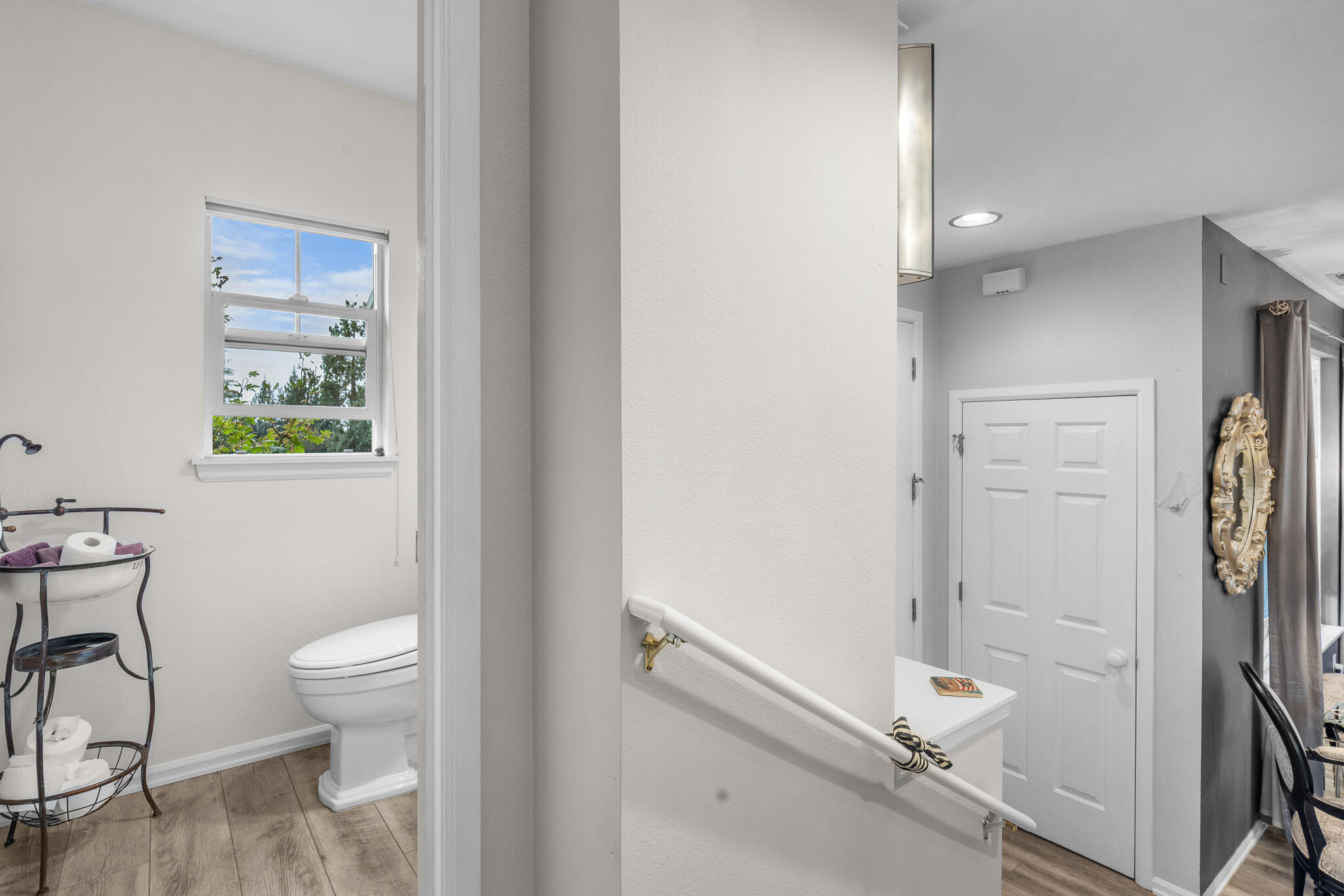 624 Southwest Hill Street Bend, OR 97702 - Photo 35 of 45 a bathroom with a granite countertop sink a toilet and shower