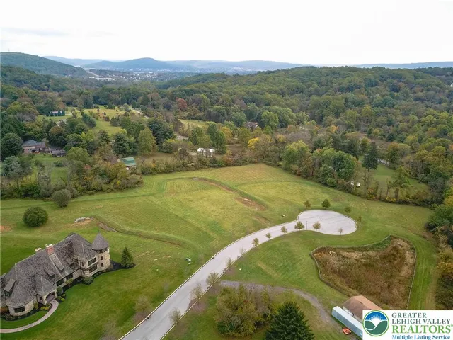 a view of a field with an ocean