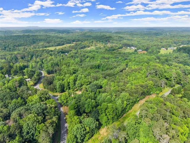 a view of a field with an ocean