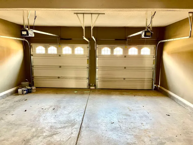 a view of a garage with window