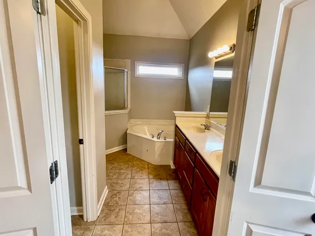 a bathroom with a sink and mirror