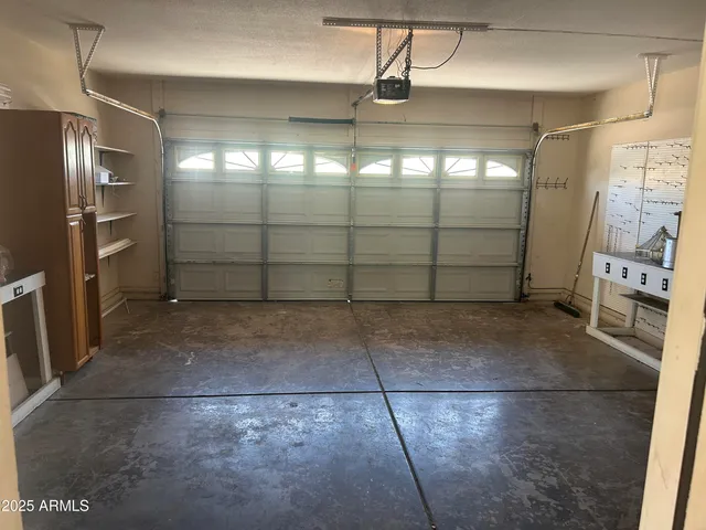 a view of a garage