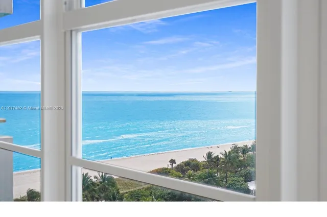 a view of an ocean from a window