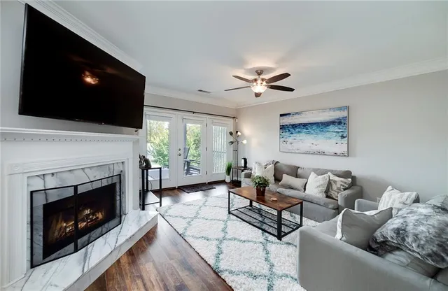 a living room with furniture or fireplace and a flat screen tv