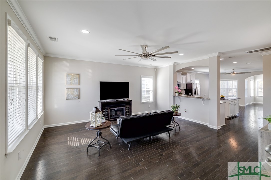 110 Baynard Street Pooler, GA 31322 - Photo 8 of 44 Large living room with upgraded light/fan