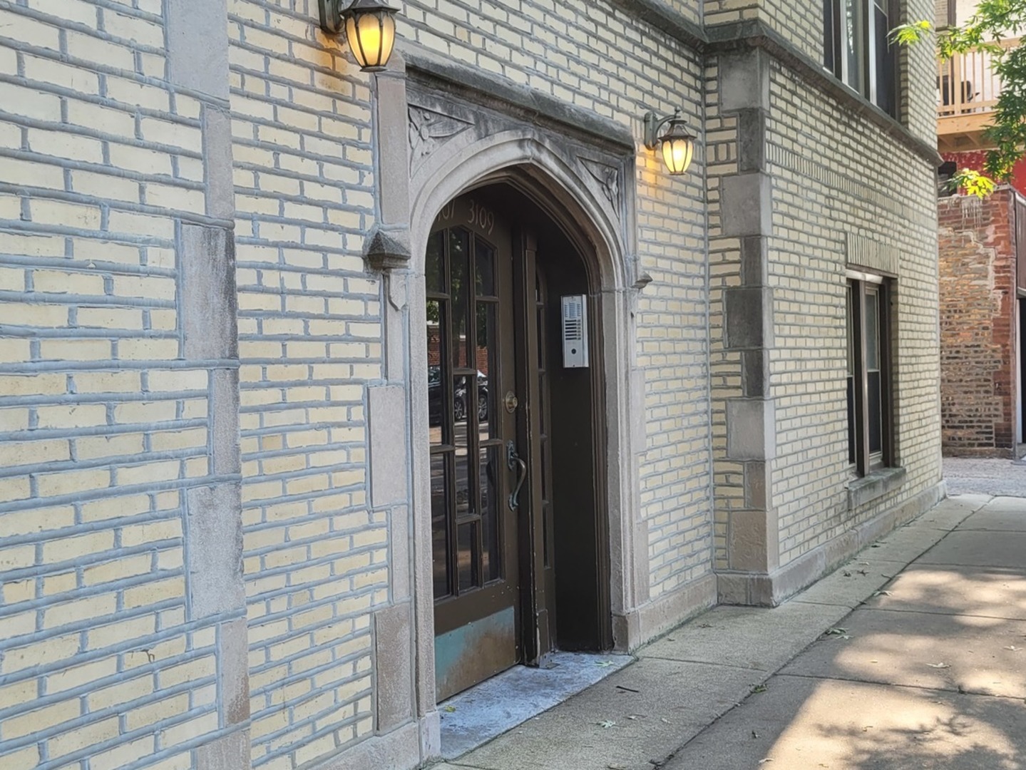 a view of a door of the house