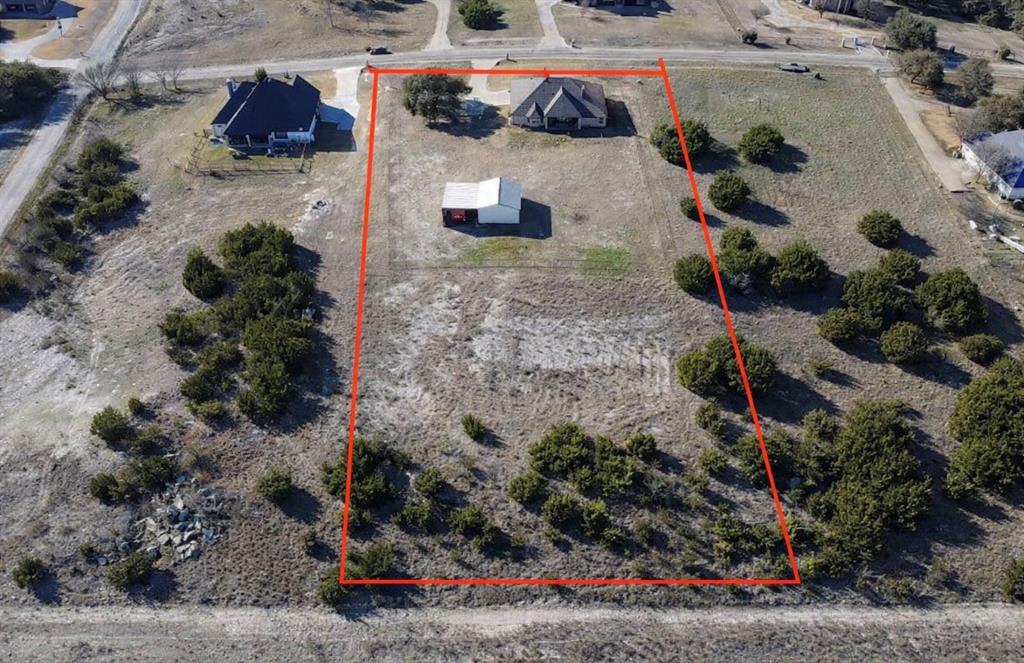 259 Hidden Creek Road Cresson, TX 76035 - Photo 2 of 28 Aerial view of property and surrounding area with property boundaries highlighted