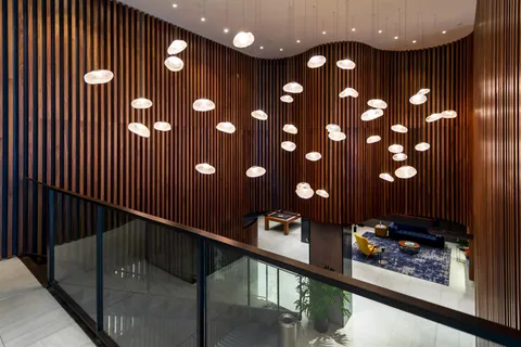 a view of lobby with furniture