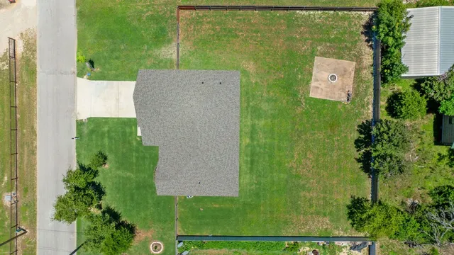 an aerial view of a house