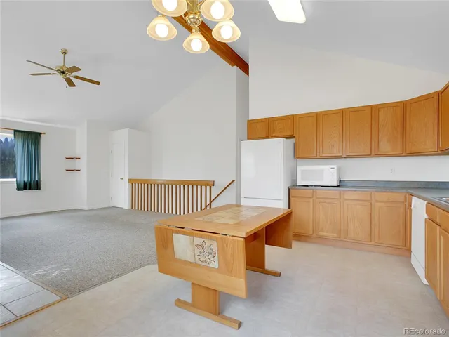 a room with table and window