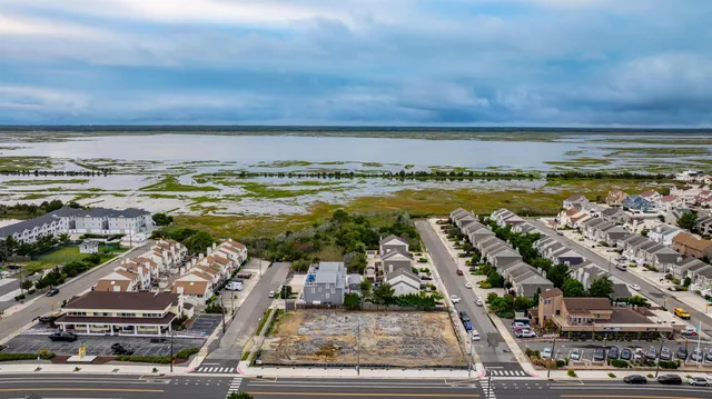 a view of a city with an ocean