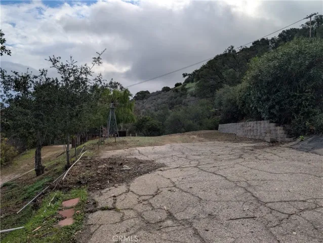 a view of backyard with green space