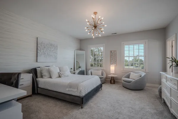 an outdoor space with seating area