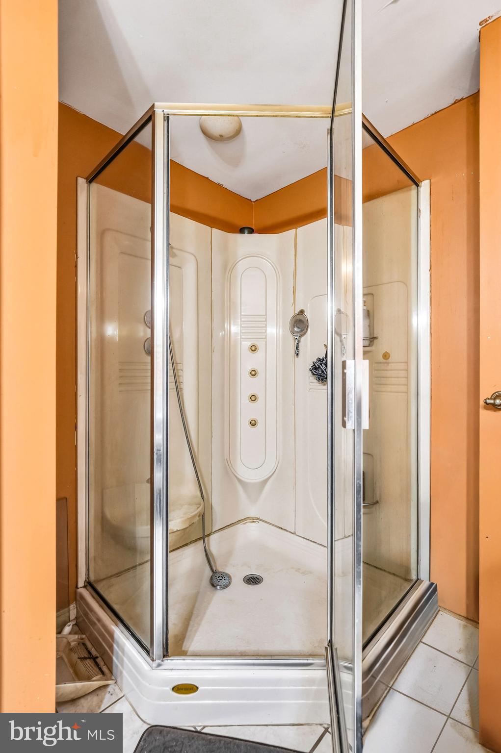 313 Ogden Station Road Wenonah, NJ 08090 - Photo 19 of 40 a bathroom with a glass shower door and a glass door