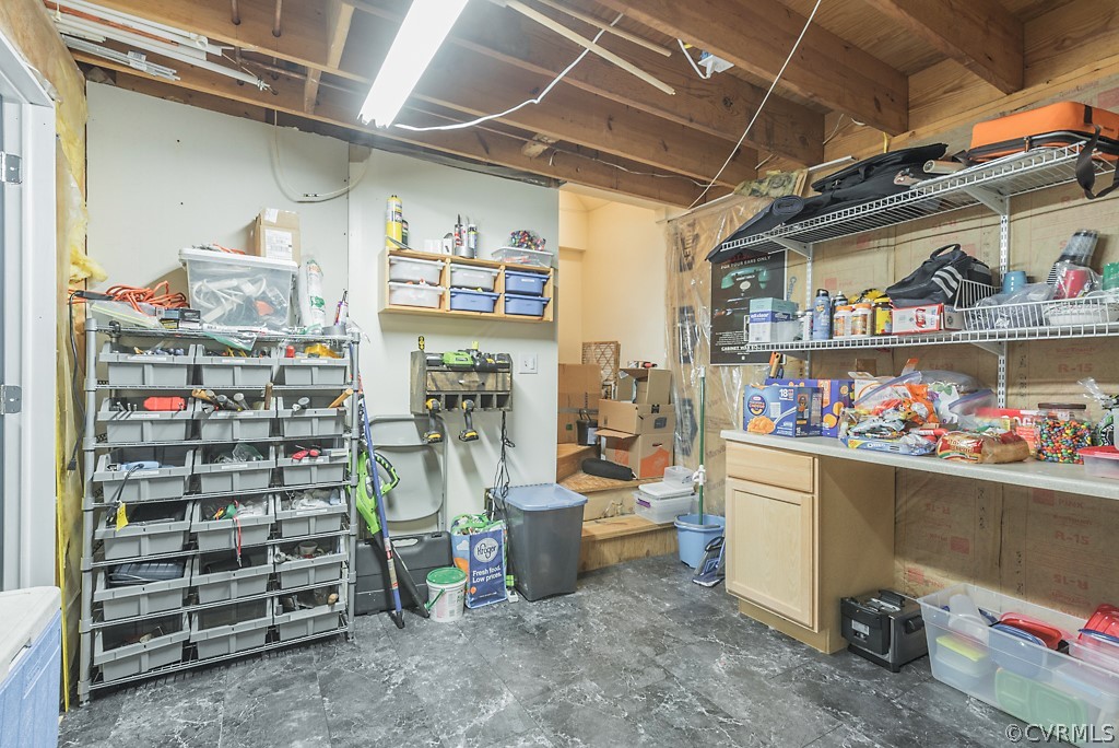 13505 West Poplar Grove Road Midlothian, VA 23112 - Photo 20 of 44 This large storage area downstairs is perfect for