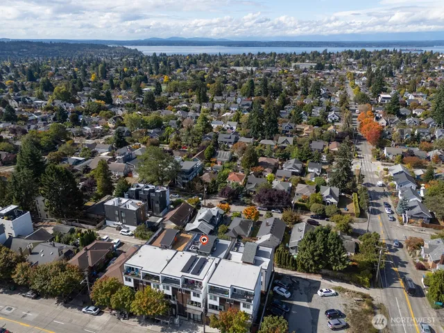 an aerial view of a city