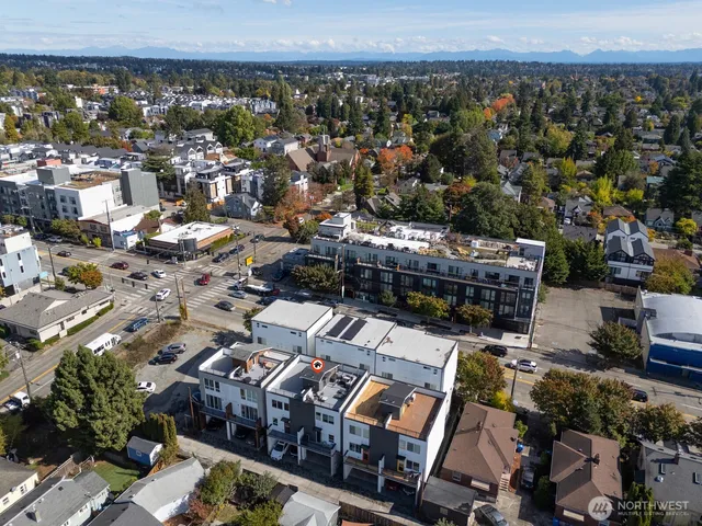 an aerial view of a city