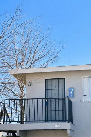 a view of wooden balcony