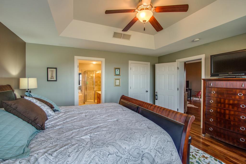 7100 Dale Ridge Road, Unit E3 Lancaster, TN 38569 - Photo 15 of 30 a bedroom with a bed and a flat tv screen on a dresser