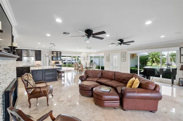 a view of a lake with a city view