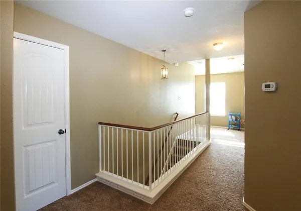 a view of a hallway with a area