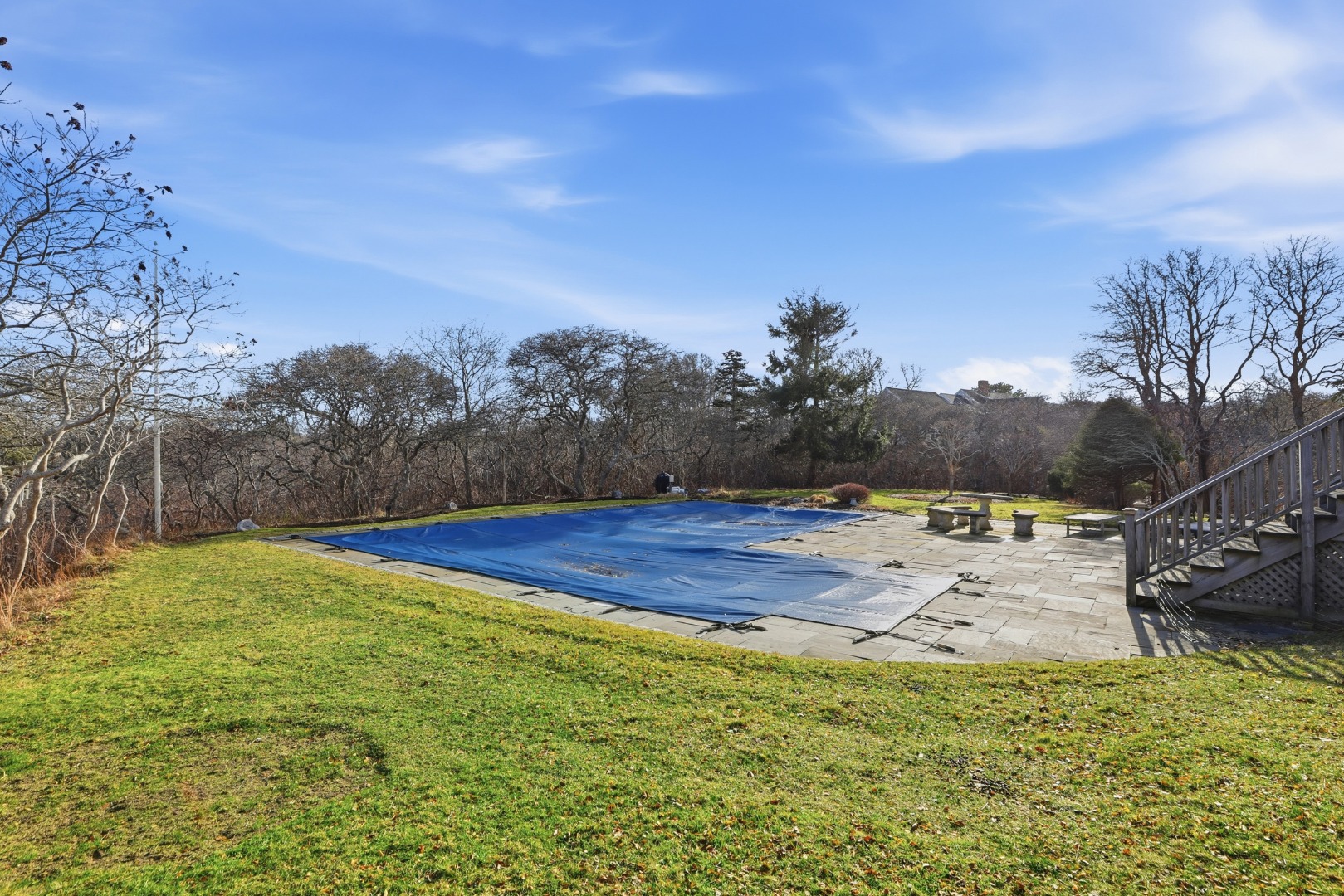 31 Flintlock Road Nantucket, MA 02554 - Photo 22 of 23 a view of a yard with swimming pool