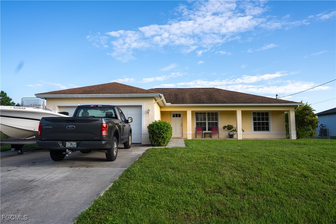 a car parked in front of a house