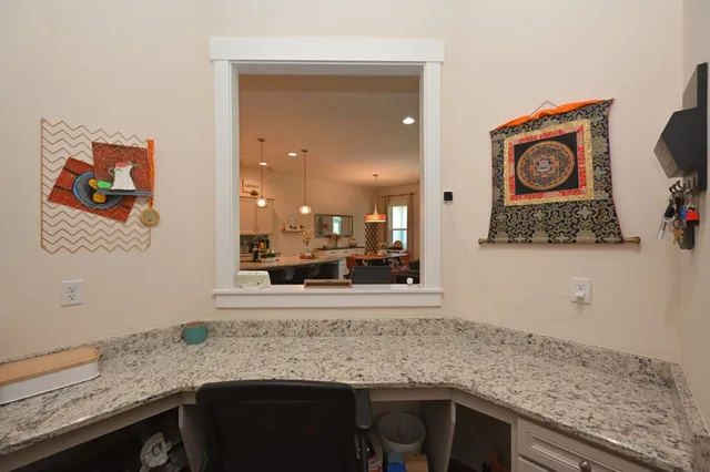 a view of a garage with stuff