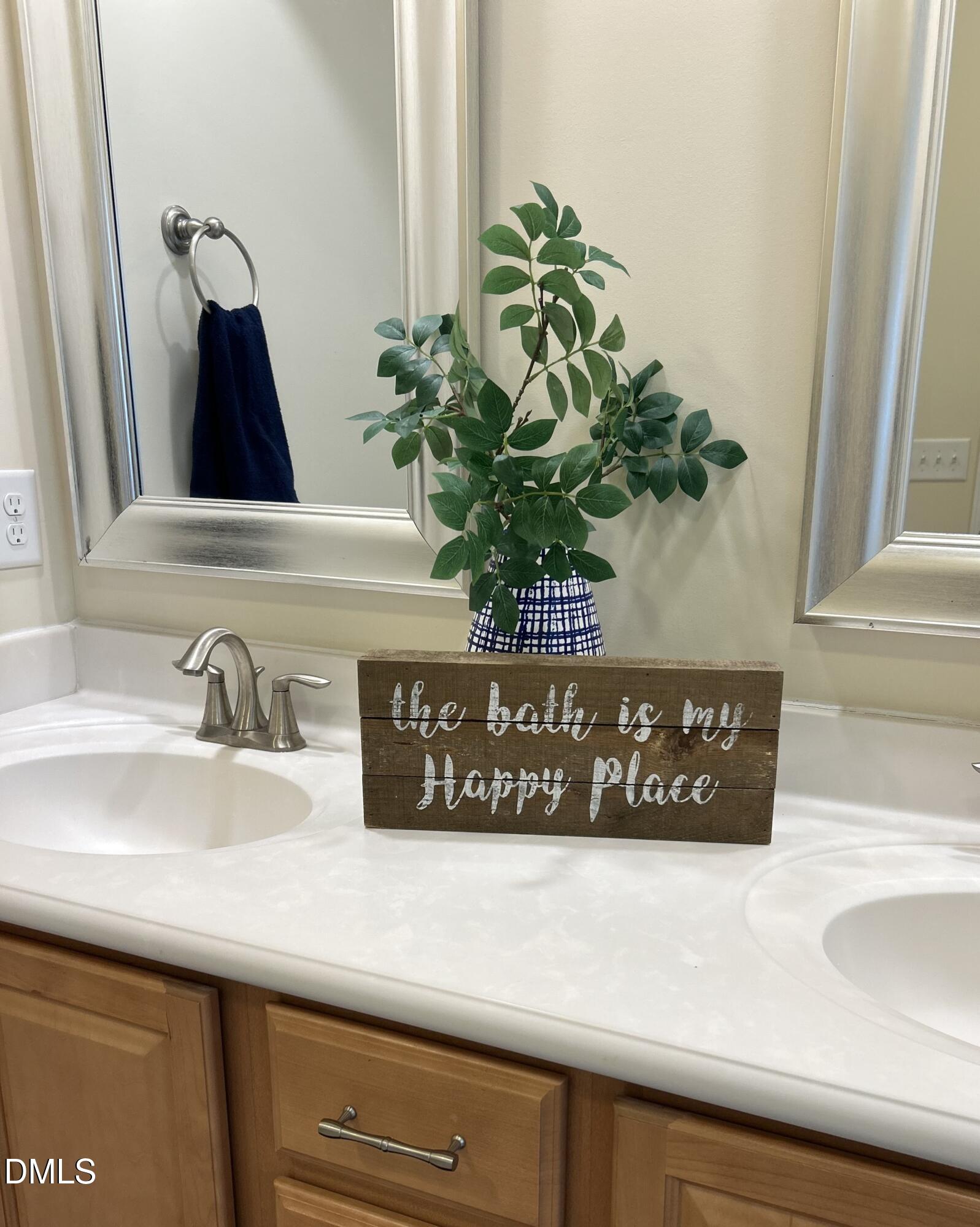 634 Edgewater Ridge Court Apex, NC 27523 - Photo 14 of 23 a close view of sink and a mirror