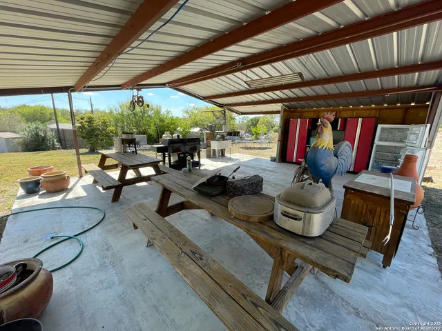 a outdoor space with furniture