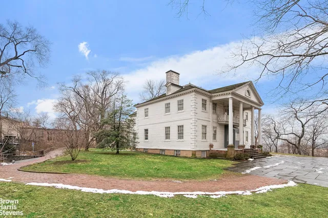 a view of a building with a large windows