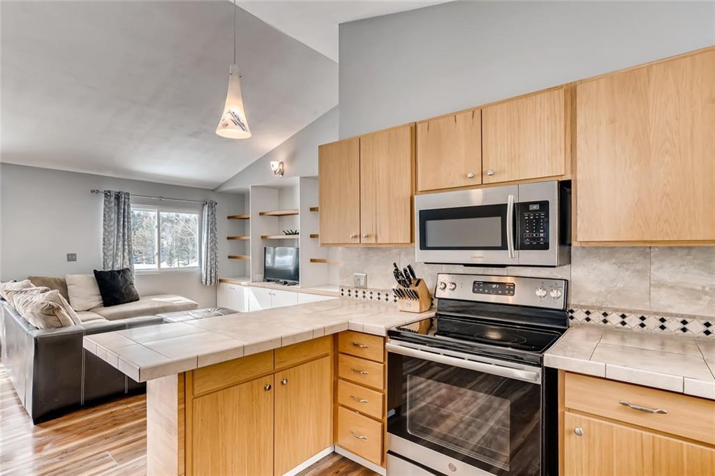 125 Reiling Road Breckenridge, CO 80424 - Photo 10 of 35 a kitchen with stainless steel appliances granite countertop a stove top oven a sink dishwasher and a refrigerator with wooden cabinets