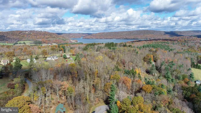 a view of a city and mountains