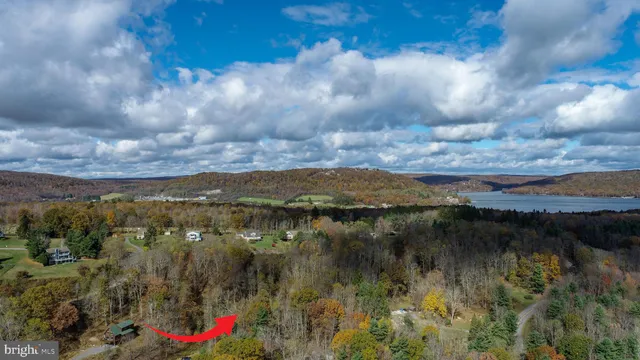 a view of lake with green space