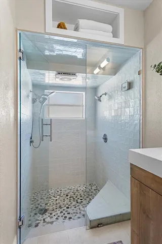 a bathroom with a shower