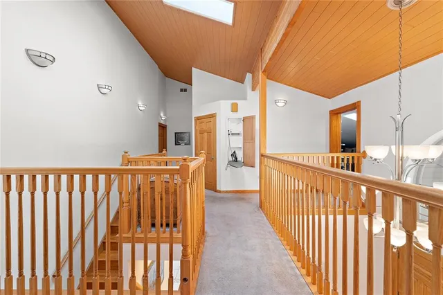a view of a porch with wooden floor