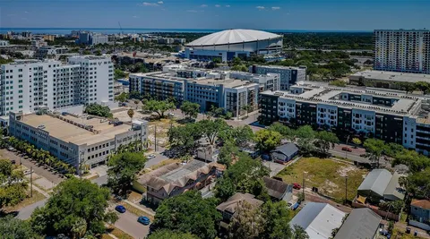 an aerial view of multiple house