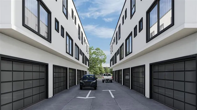 a outdoor view of building with multiple windows