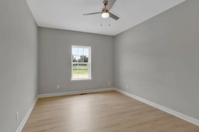 an empty room with a window