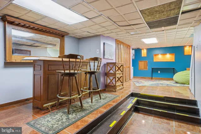 a room with gym equipment