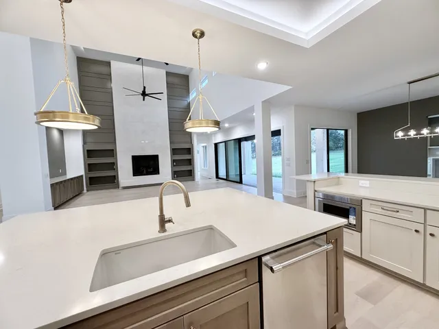 a view of backyard with couches and garden