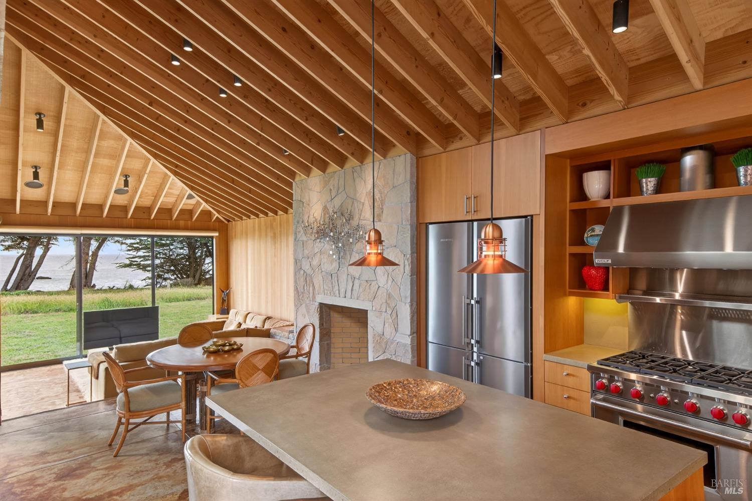 233 Solstice The Sea Ranch, CA 95497 - Photo 25 of 90 Kitchen looking into dining/living room with ocean view
