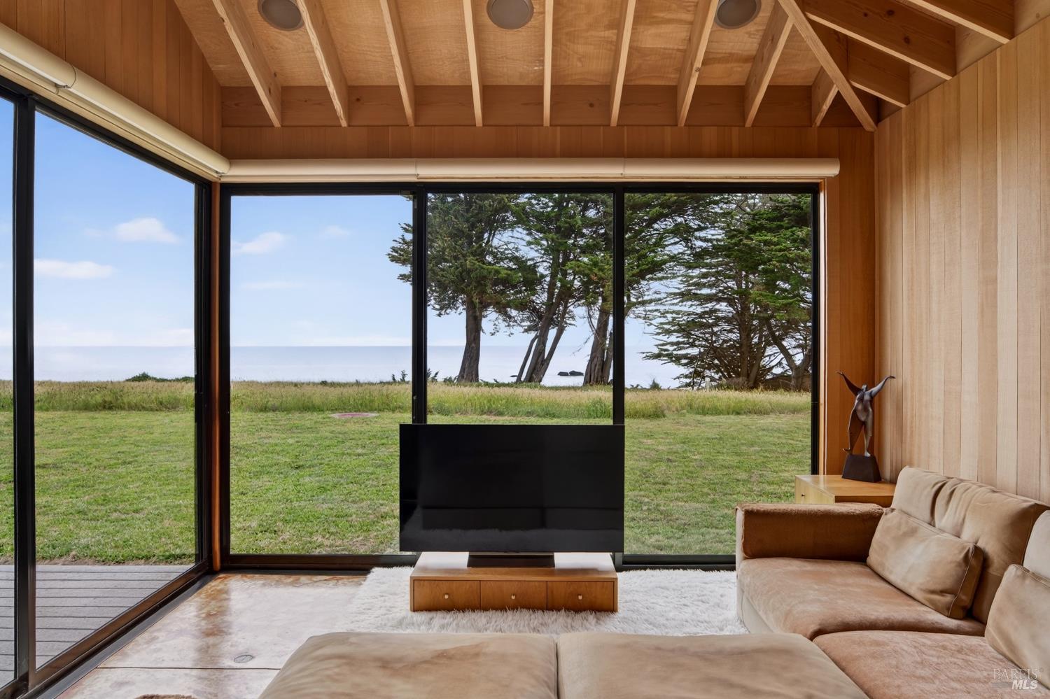 233 Solstice The Sea Ranch, CA 95497 - Photo 9 of 90 Living room with a front row view for observing wildlife, birds and whale watching