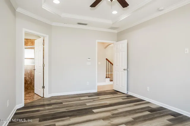 a view of a livingroom and entryway