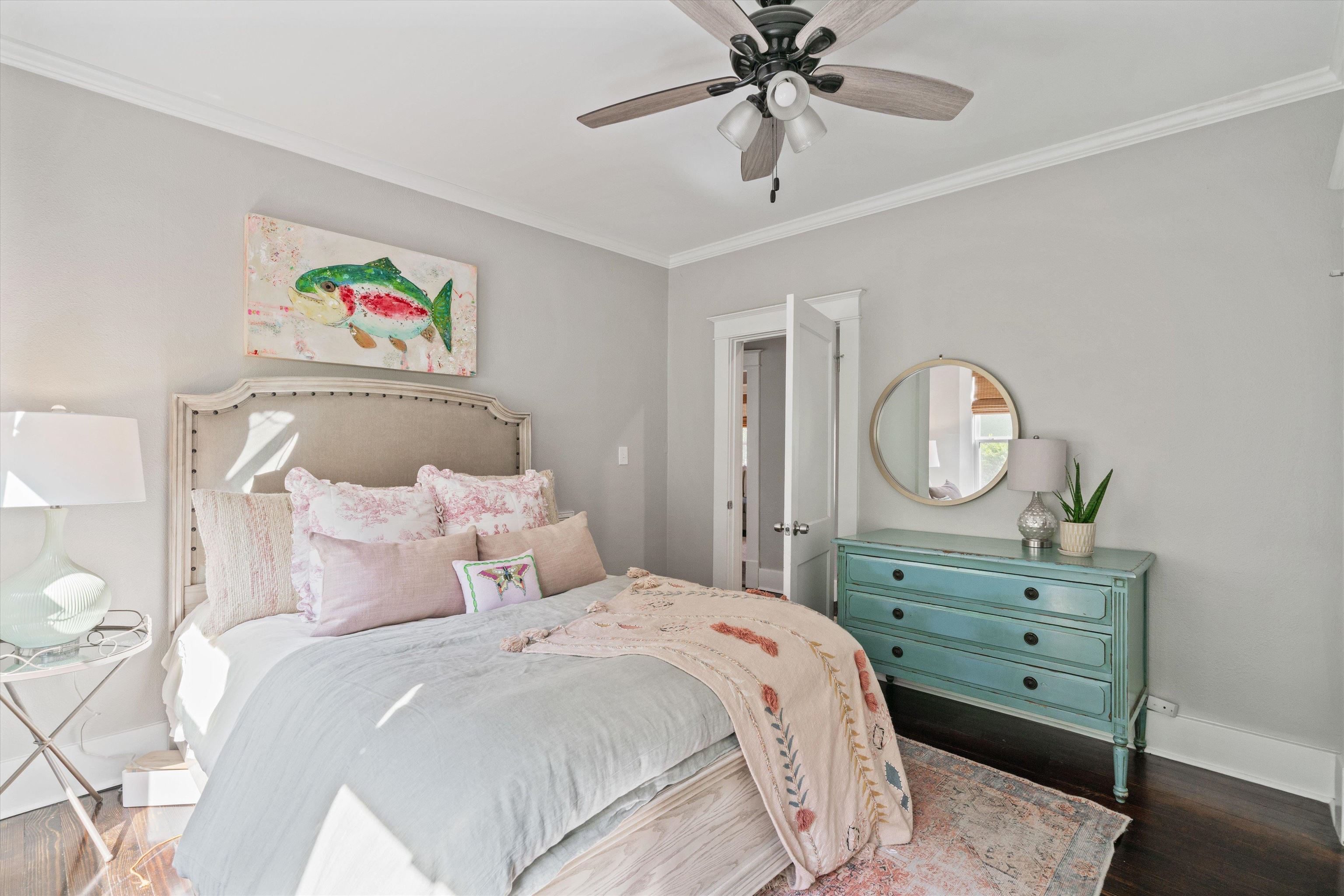 1893 Felix Avenue Memphis, TN 38114 - Photo 12 of 25 a bedroom with a bed and a chandelier