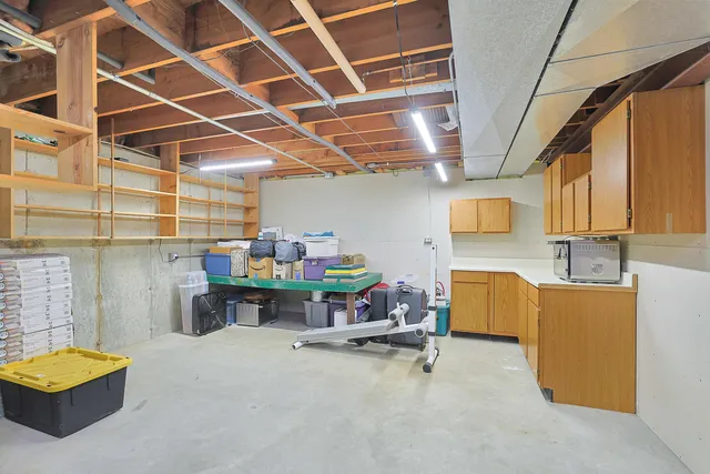 a view of a room with music instruments