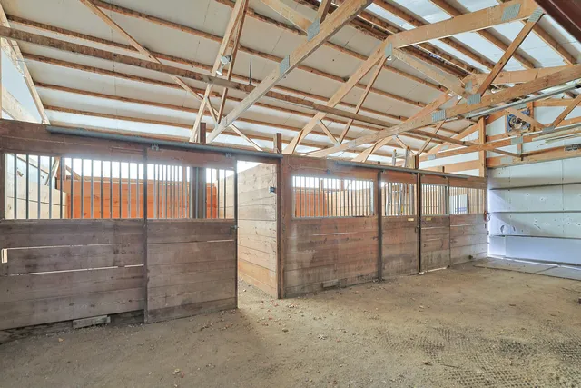 a view of room with racks