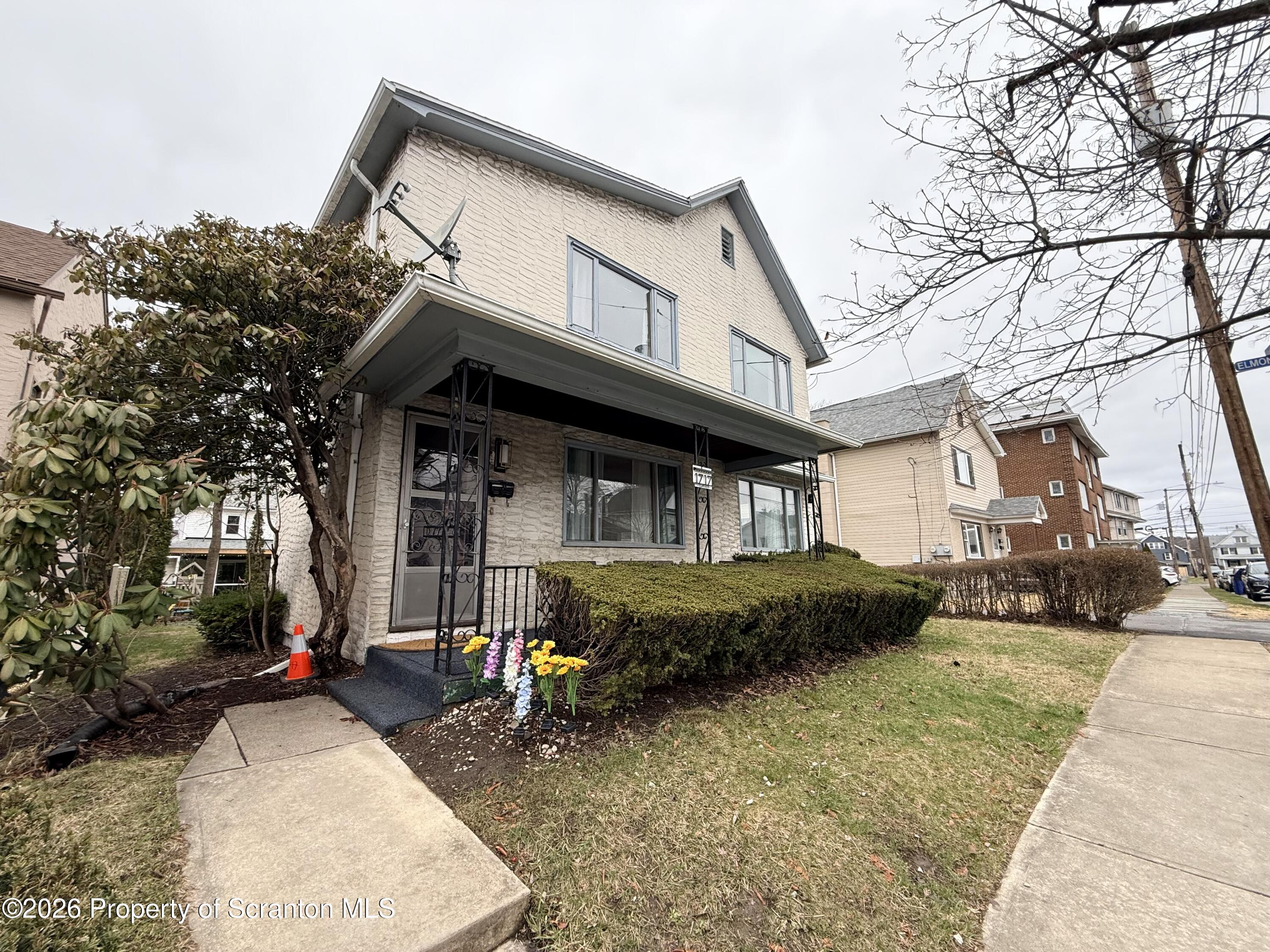a front view of a house