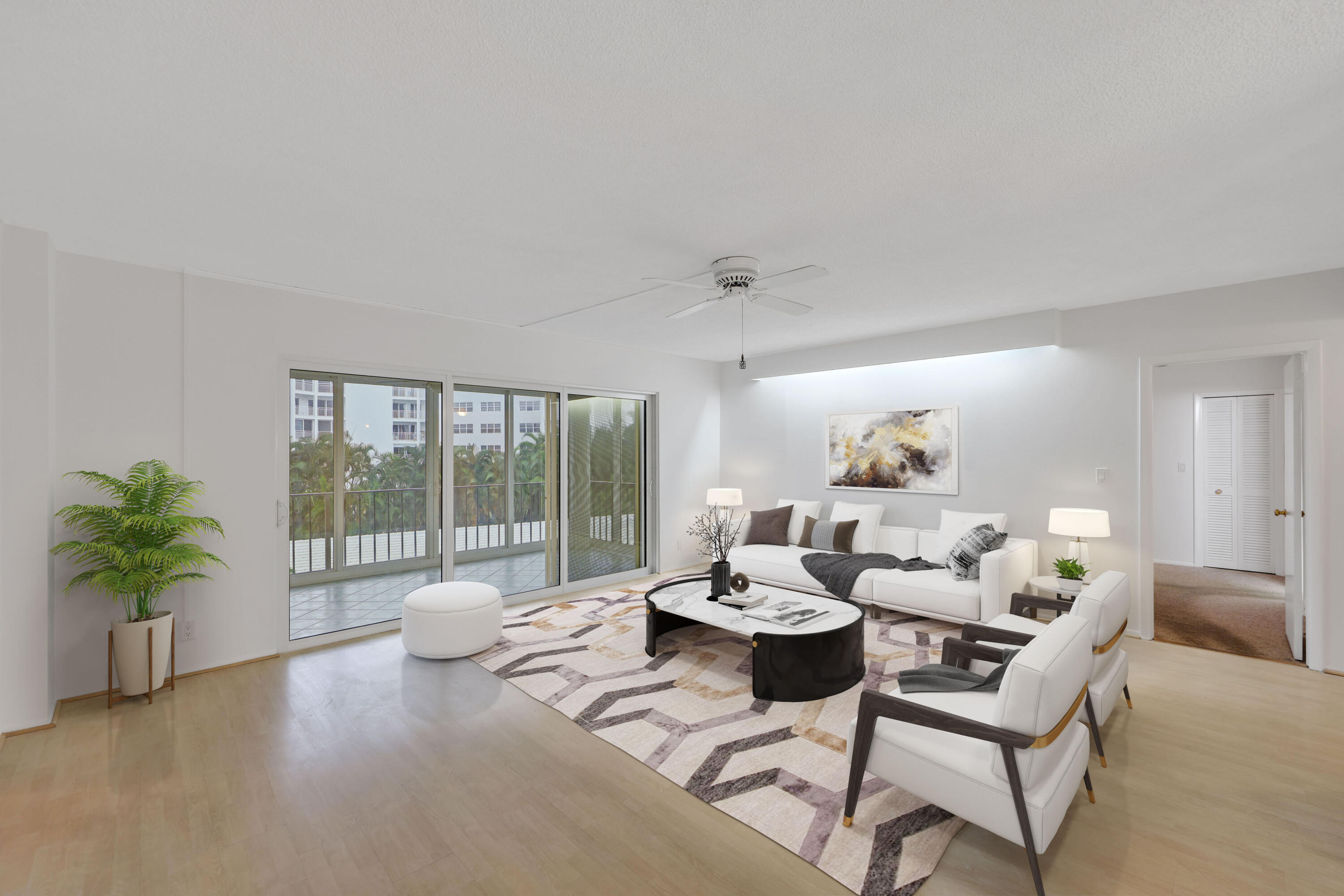 50 E Road, Unit 3C Delray Beach, FL 33483 - Photo 6 of 39 Virtually Staged Living Room